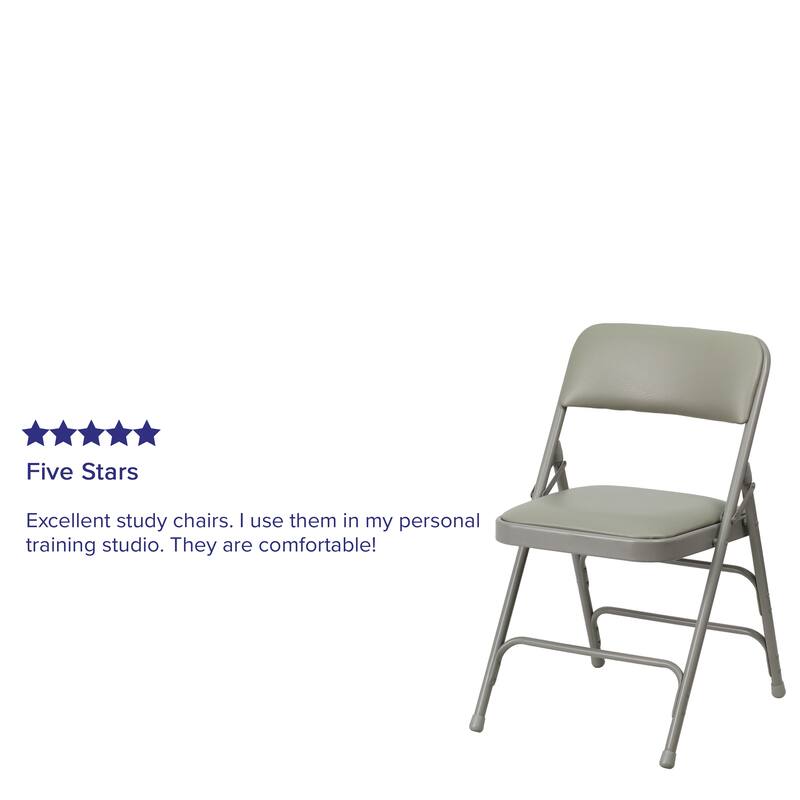 4 Pack Curved Triple Braced & Double Hinged Metal Folding Chair