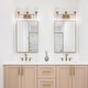 preview thumbnail 9 of 16, Mirha Mid-Century Modern Industrial Dimmable Glass Wall Sconce Bathroom Vanity Lights Foyer Powder room Hallway