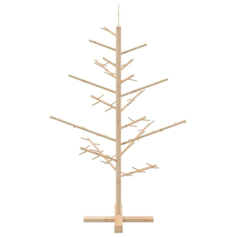 vidaXL Wooden Christmas Tree with Stand Natural/Brown Solid pine wood