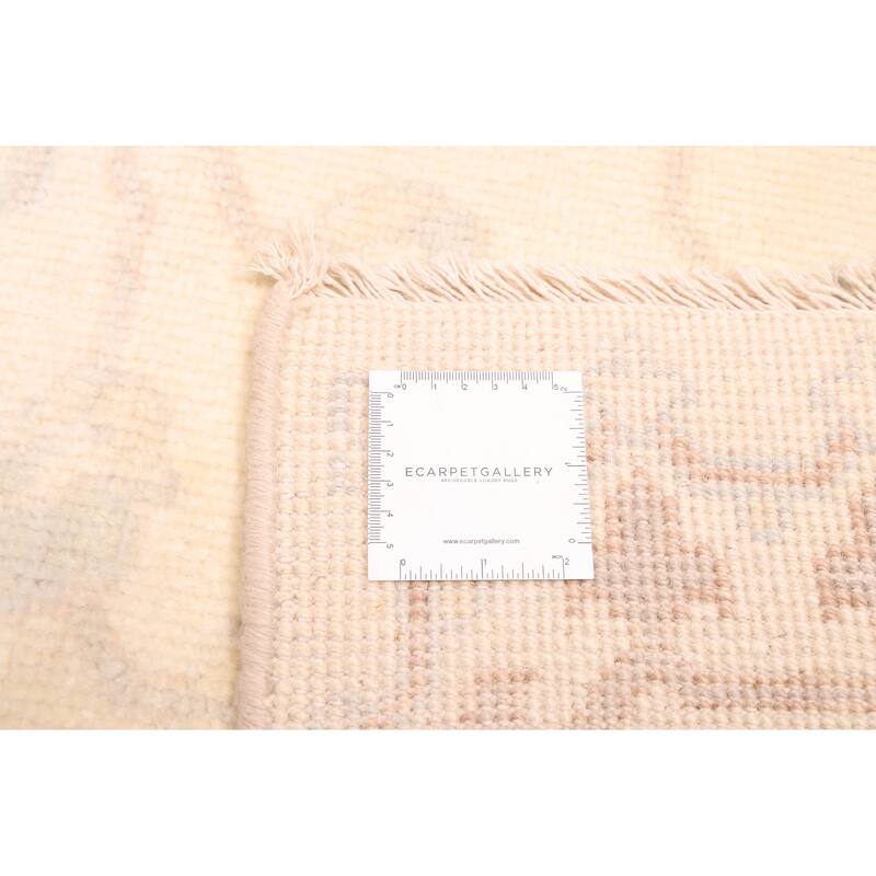ECARPETGALLERY Hand-knotted Modern Oushak Ivory Wool Rug - 8'0 x 10'0