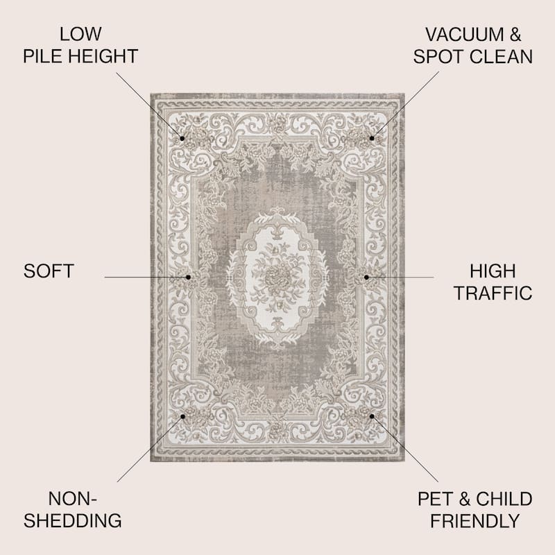 JONATHAN Y Amir Cottage Medallion Area Rug