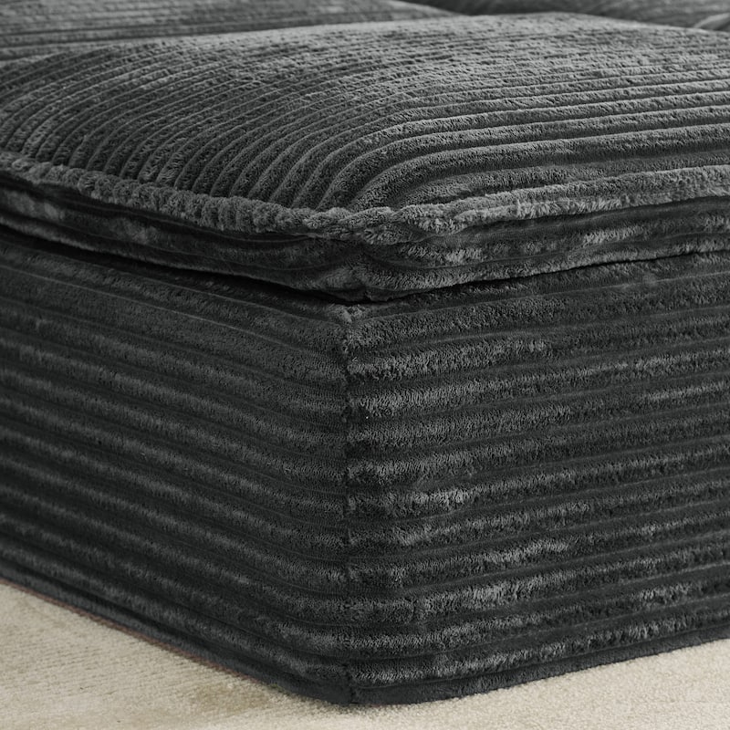 Rossetta 2-Seat Oversized Personalized Corduroy Soft Modular No Assembly Sofa with 2 Movable Ottoman