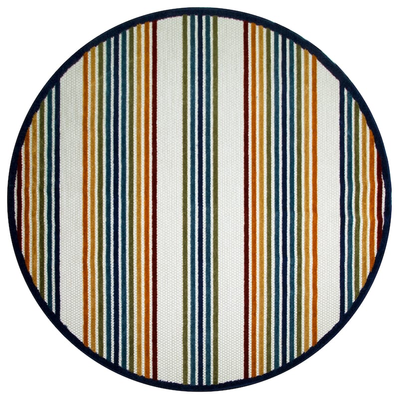 Leick Home 595009 Blithe Colorful Line Indoor Outdoor Area Rug Runner 2'x8'
