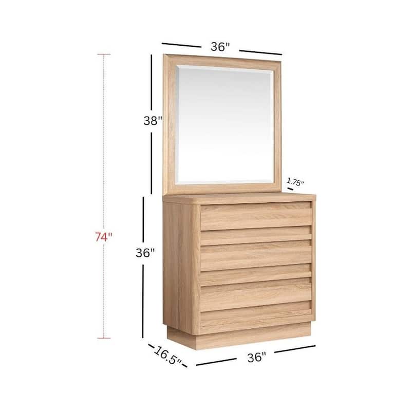 Magnussen Home Brentwood Heights Provincial Brown Single Drawer Dresser With Portrait Mirror