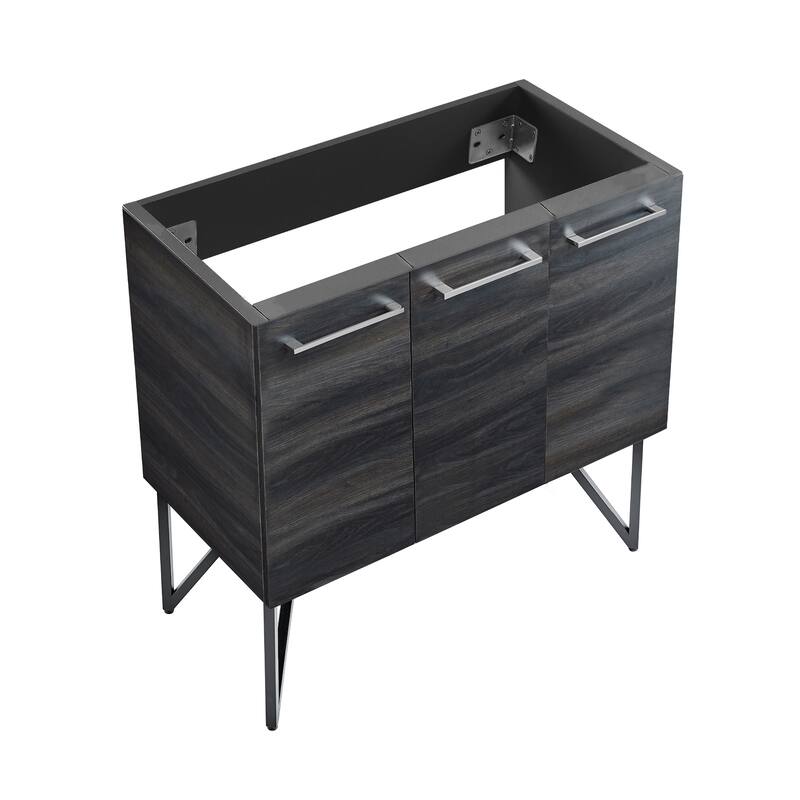 Annecy 36" Bathroom Vanity in Black Walnut - Cabinet Only - Walnut Finish - Black Walnut - Single Vanities