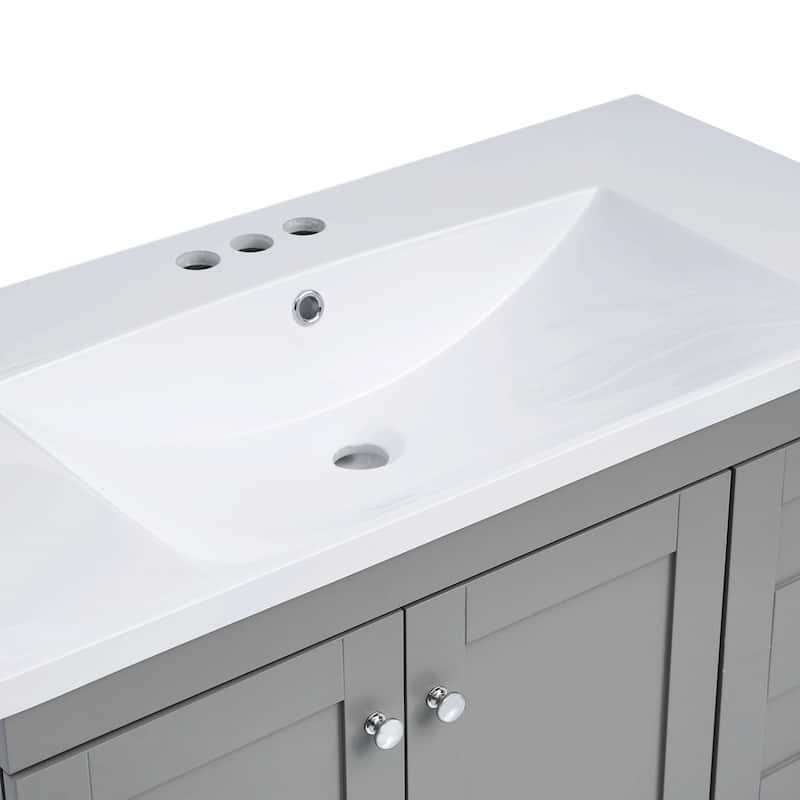 36-Inch Shaker Style Bathroom Vanity Cabinet with Sink