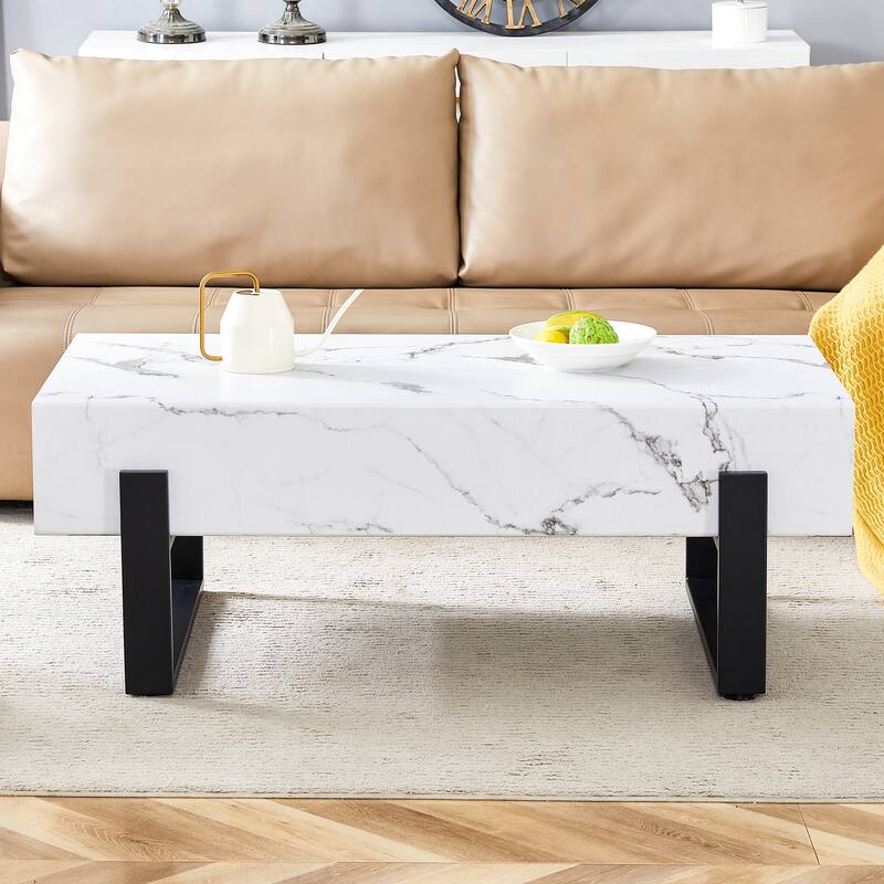 Marble Texture Sticker Mdf Coffee Table. Texture Sticker Metal Leg Spray Coating,Mdf Coffee Table
