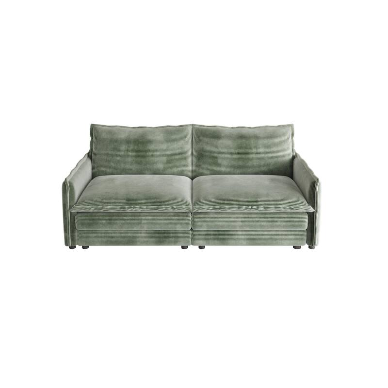 75" Corduroy 2-Seater Sofa Deep Seat with Sofa with 2 Pillow for Living Room