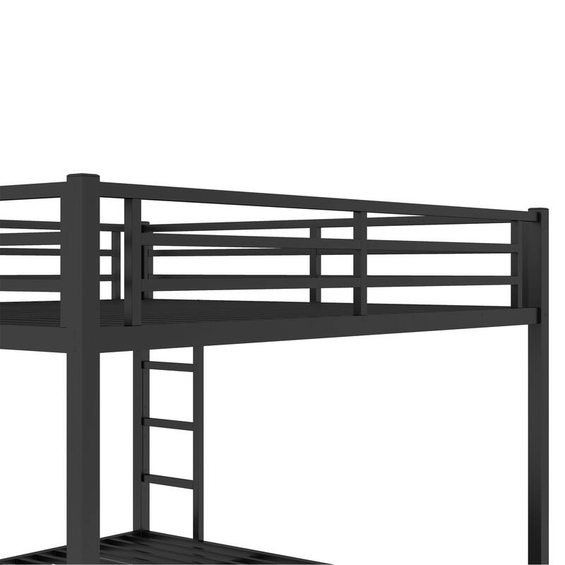 Heavy Duty Metal Queen Over Queen Bunk Bed for Teens and Adults, Space-Saving, Noise-Free