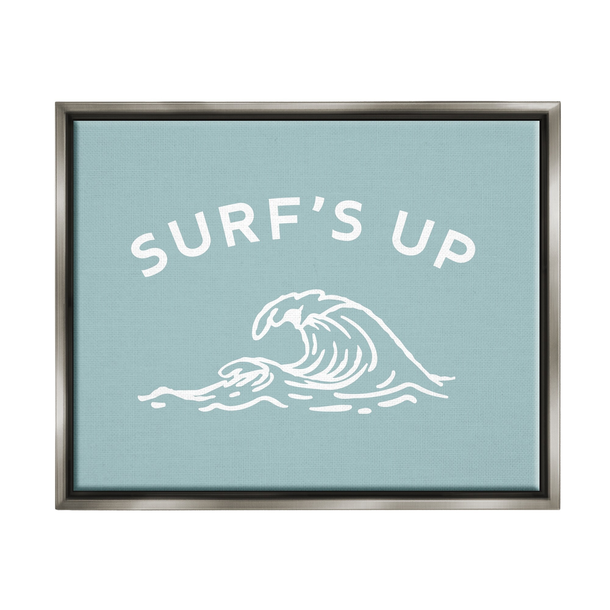 Stupell Surf's Up Sea Wave Framed Floater Canvas Wall Art Design by Lil' Rue