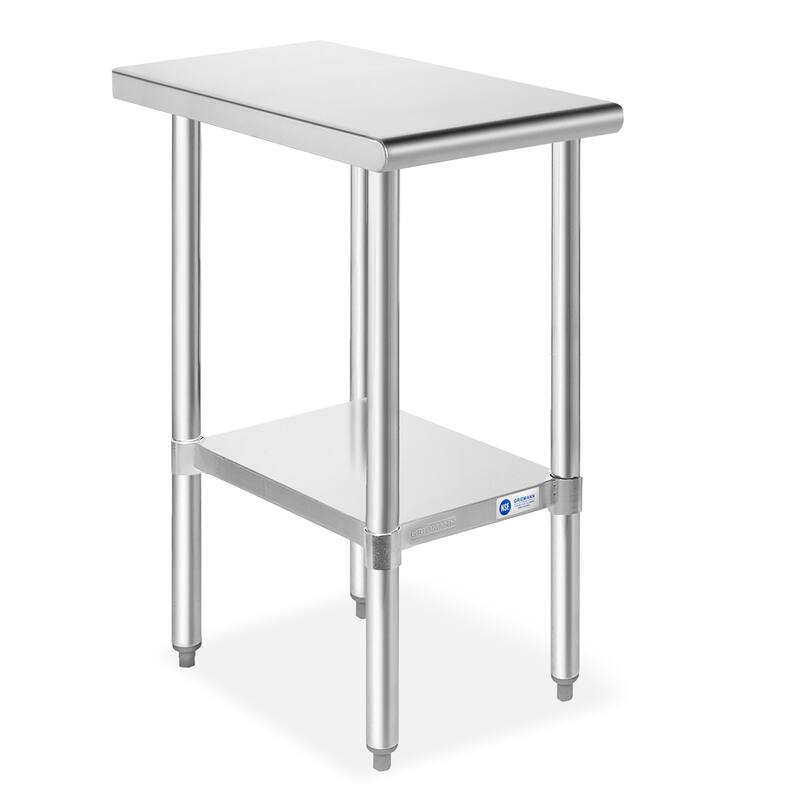 12 x 30in NSF Stainless Steel Commercial Prep Table - Silver