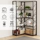 preview thumbnail 5 of 8, Futzca L-Shaped Corner Bookcase, 5-Tier Wood Bookshelf