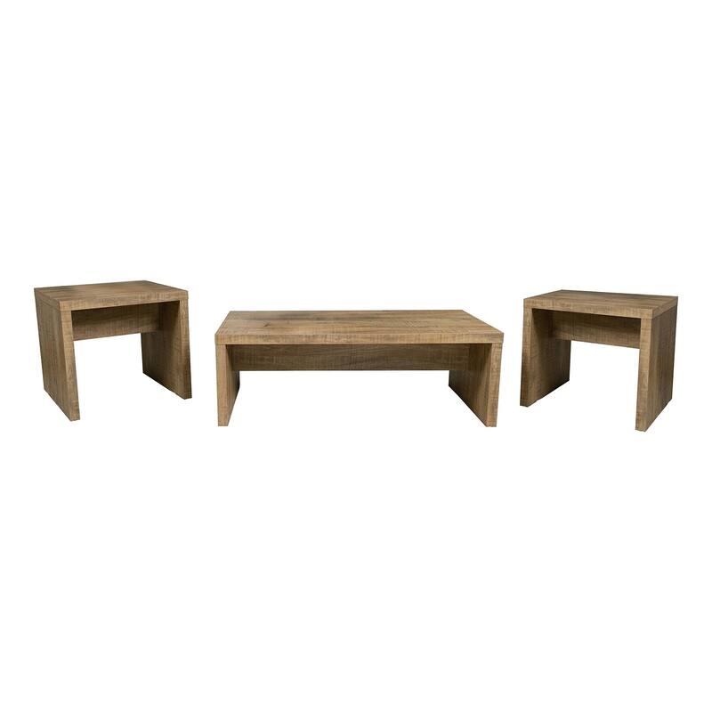 Rectangular Coffee and End Table Set in Mango - 3 Piece