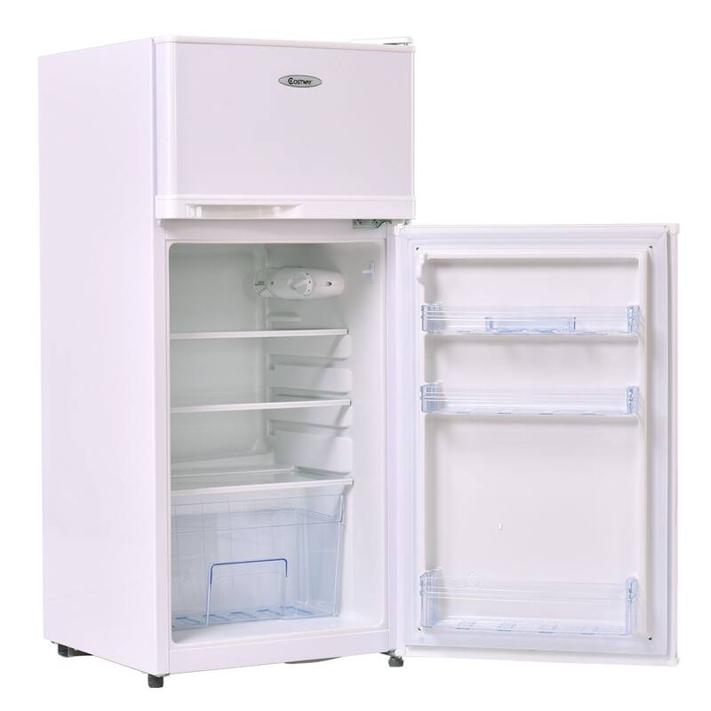 Costway 2 Doors 3.4 cu ft. Unit Compact Mini Refrigerator Freezer