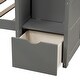preview thumbnail 31 of 29, Twin Over Full/Twin Bunk Bed with Storage Shelves & Drawers, Wood Bunk Bed Frame with Safety Guardrails, Convertible Bottom Bed