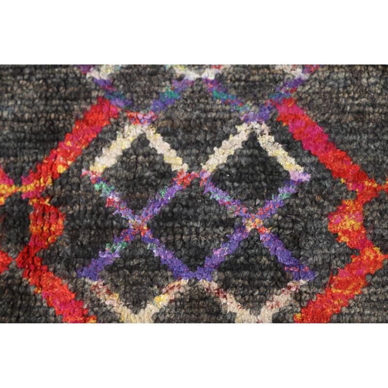 Trellis Abstract Persian Area Rug Hand-Knotted Wool Carpet - 5'8" x 8'6"