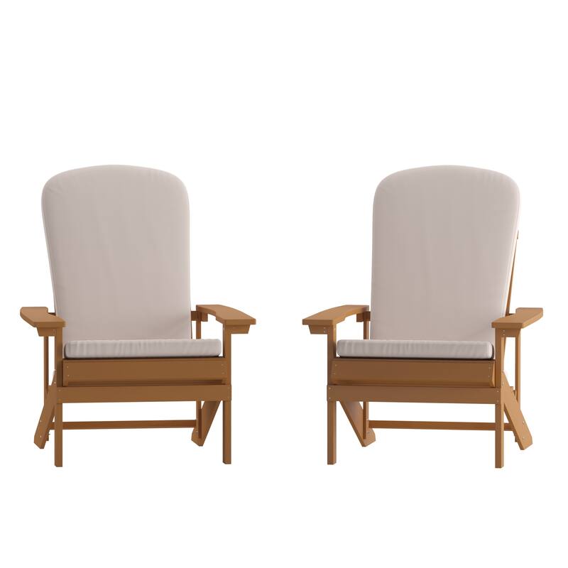 Indoor/Outdoor Adirondack Chairs with Cushions - Set of 2