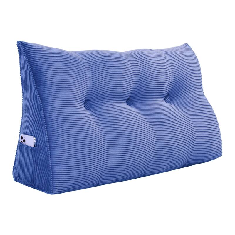 Corduroy Headboard Wedge Reading Pillow for Twin Dorm Bed & Daybed Side Back Support