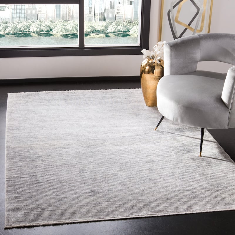 SAFAVIEH Dream Uma-Devi Modern Abstract Viscose Rug - 4' x 6' - Ivory/Grey