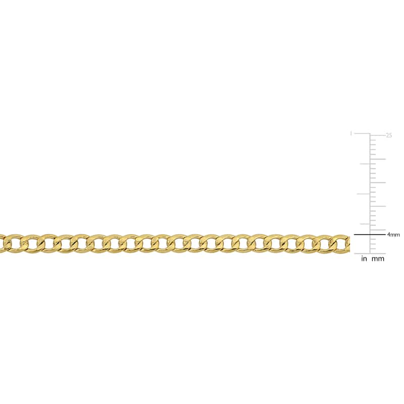 Miadora 4mm Curb Link Chain Necklace in 14k Yellow Gold- 22 in