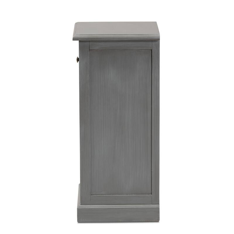 Sheldon Vintage 3-Drawer Wood and Rattan End Table Modern Style