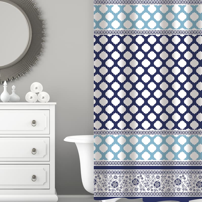 Bath Bliss Shower Curtain Lattice Design