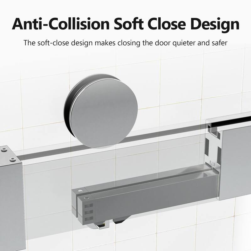 56-60 inches W *76 inches H Frameless Double Sliding