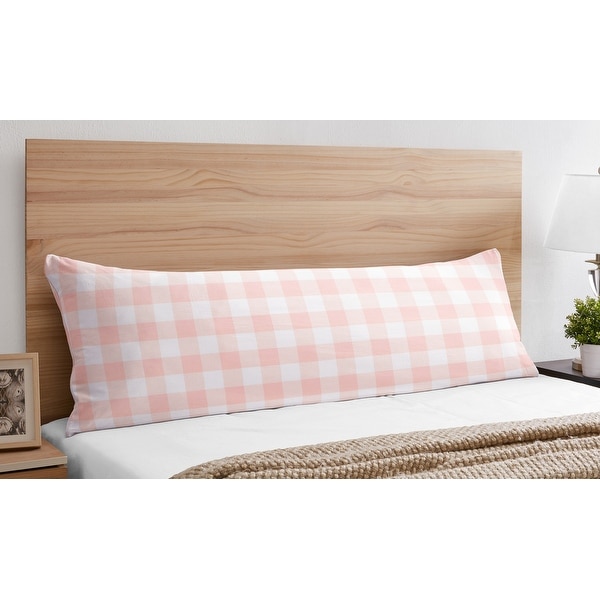 Pink Buffalo Plaid Check Body Pillow Case Pillow Not Included
