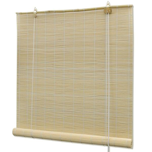 slide 2 of 5, Natural Bamboo Roller Blinds 31.5" x 63"