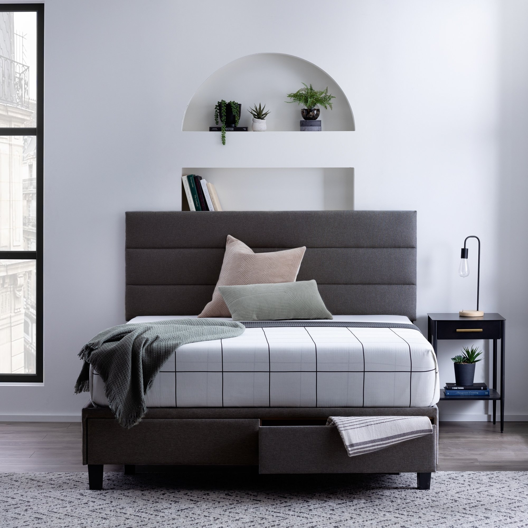 Horizontal discount tufted headboard