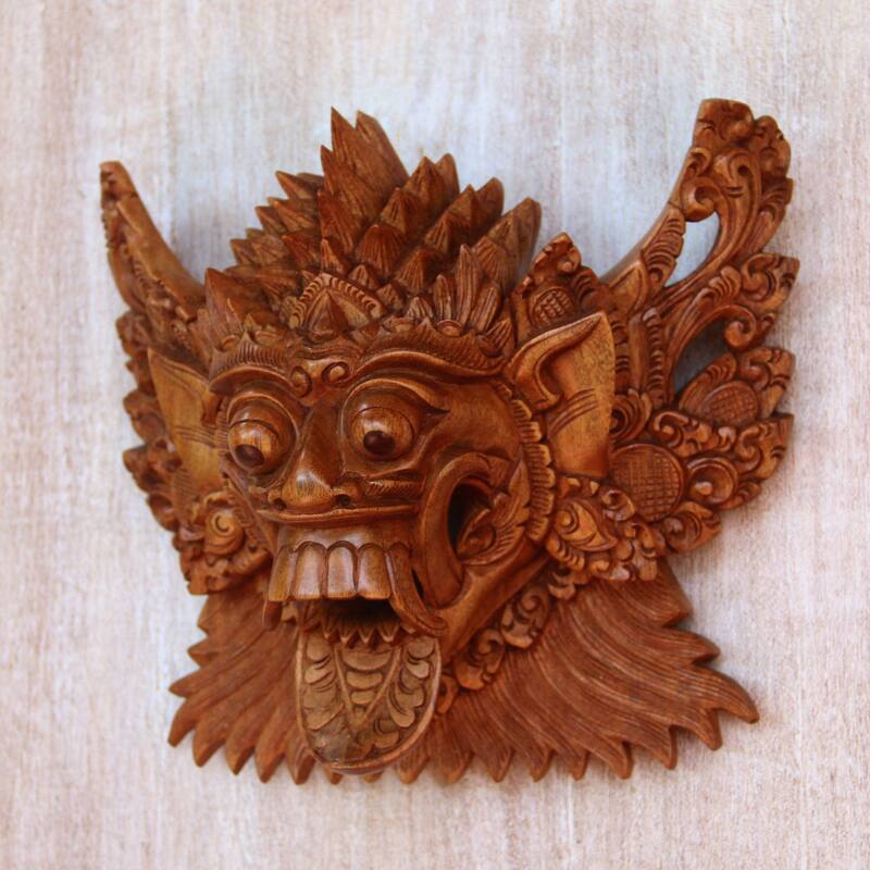 Handmade Royal Demon Wood mask (Indonesia)