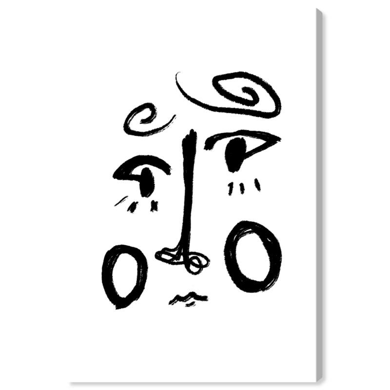 Wynwood Studio Canvas Abstract Cheeks for Days Black and Modern & Contemporary Wall Art Canvas Print