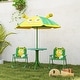 preview thumbnail 9 of 7, Qaba Kids Picnic Table and Chair Set, Outdoor Activity Table with Foldable Chairs, Removable Umbrella, Green