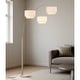 preview thumbnail 1 of 2, Broadway 3 Light Arch Floor Lamp, Brushed Nickel Finish with White Shades BrushedNickel /WhiteShade