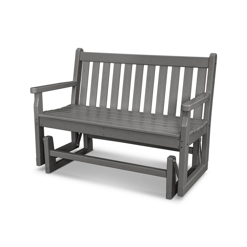 POLYWOOD Traditional 48-inch Outdoor Garden Glider Bench - Slate Grey