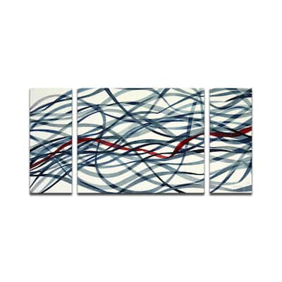 'Scarlett Ribbon' Wrapped Canvas Wall Art Set by Norman Wyatt Jr.