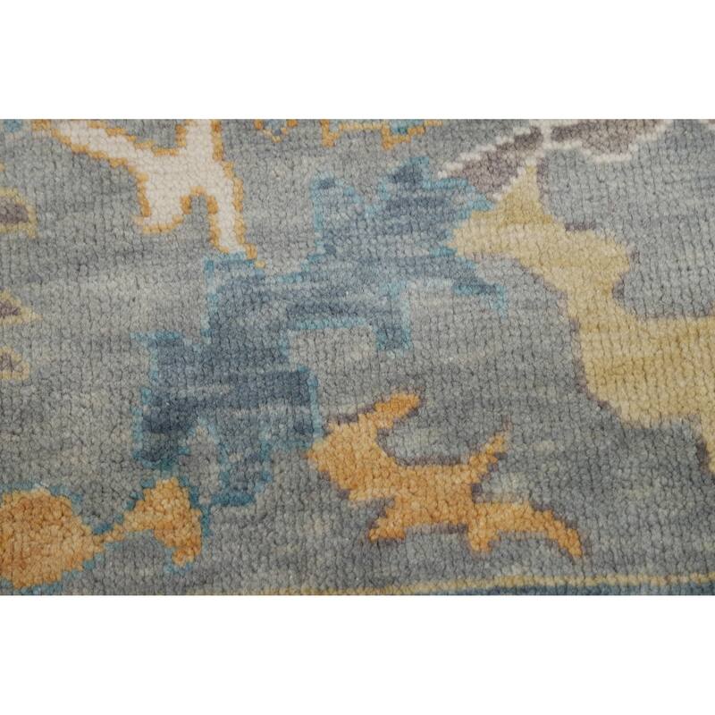 Hand Knotted Oriental 100% Wool Carpet Transitional All-Over Beige & Ivories Oushak Area Rug - 12' 3'' X 9' 1''