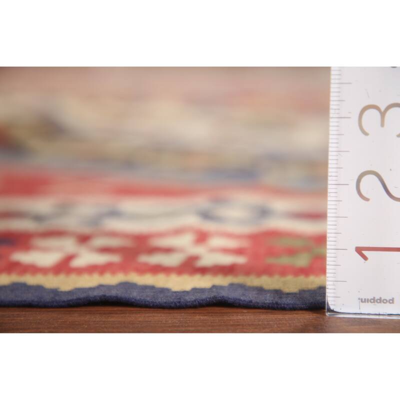 Vegetable Dye Flatweave Kilim Qashqai Persian Antique Area Rug - 5'1"x 7'0"