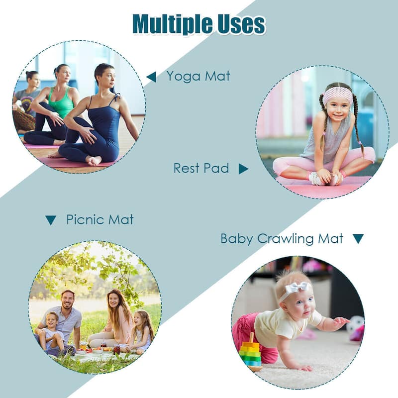 Gymax Large Yoga Mat 6' x 4' x 8 mm Thick Workout Mats for Home Gym