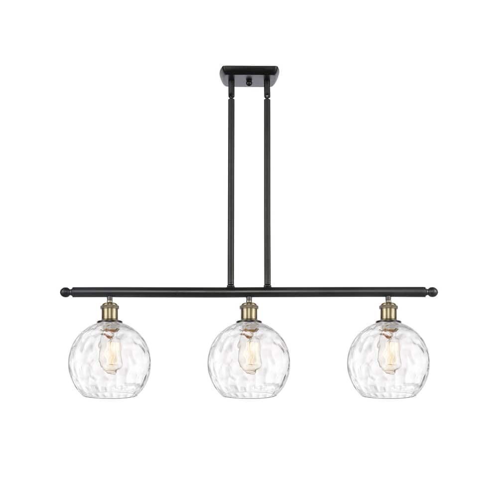 Innovations Lighting Athens Water Glass 3 Light 36" Island Light - 8" Shade