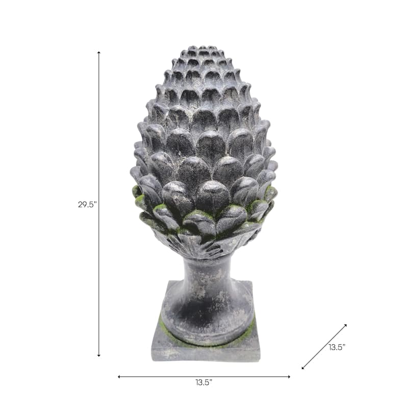 Polyresin Garden Statuary Rustic Artichoke With Moss - 30" Gray