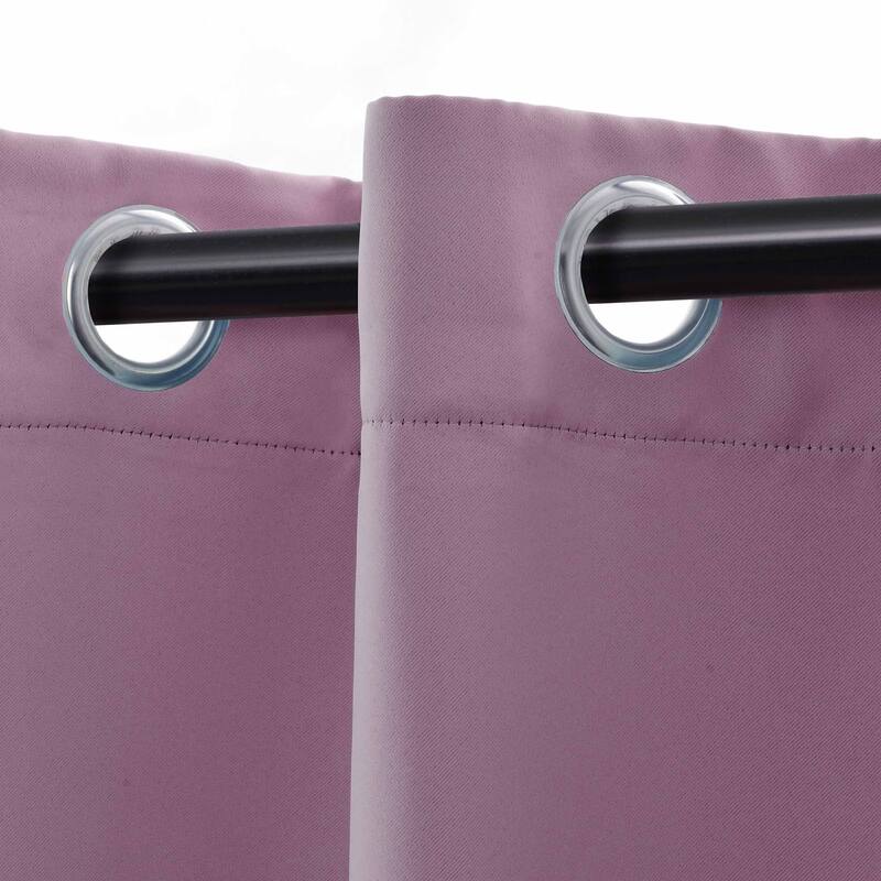 Modern Solid Room Darkening Blackout Curtains, Rod Pocket, Set of 2