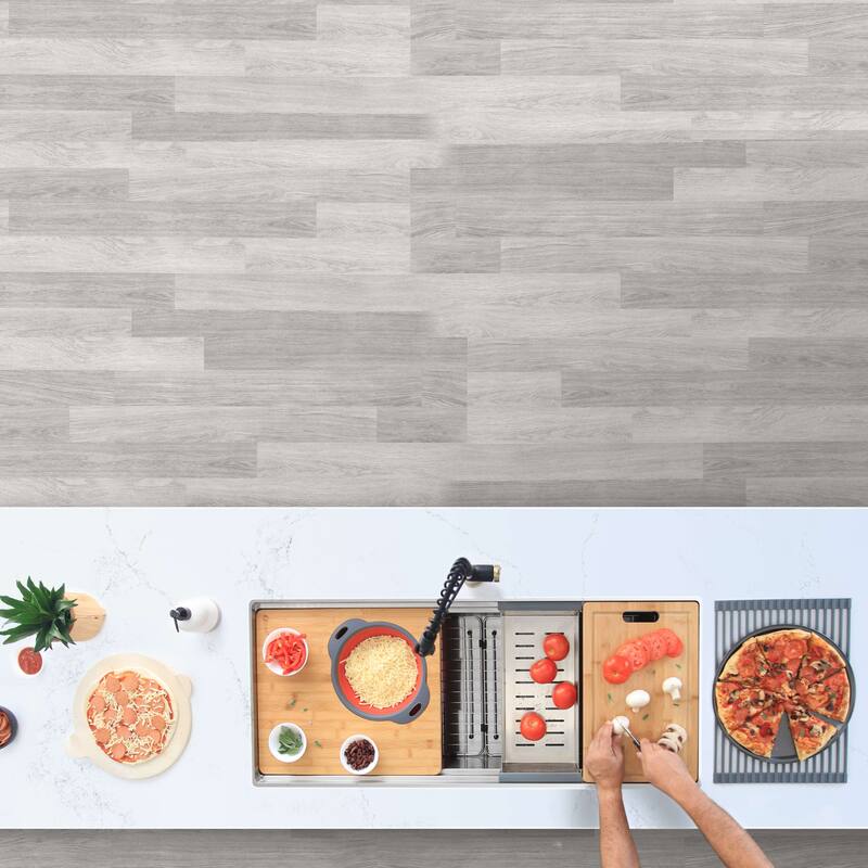 STYLISH 39 inches Workstation Single Bowl Undermount 16 Gauge Stainless Steel Kitchen Sink with Accessories included - 39" x 19" x 10"  - Brushed Stainless Steel