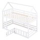 preview thumbnail 14 of 15, Twin over Twin House Bunk Bed with Fence and Door, White