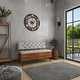 preview thumbnail 13 of 15, White Wood and Metal Tufted Contemporary Industrial Storage Bench