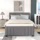 Full Size Upholstered Platform Bed with Trundle & Tufted Headboard ...