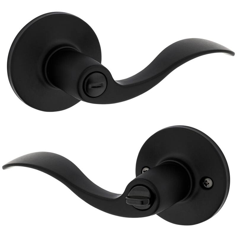 Kwikset Layton Privacy Door Lever Set with Round Rose from the
