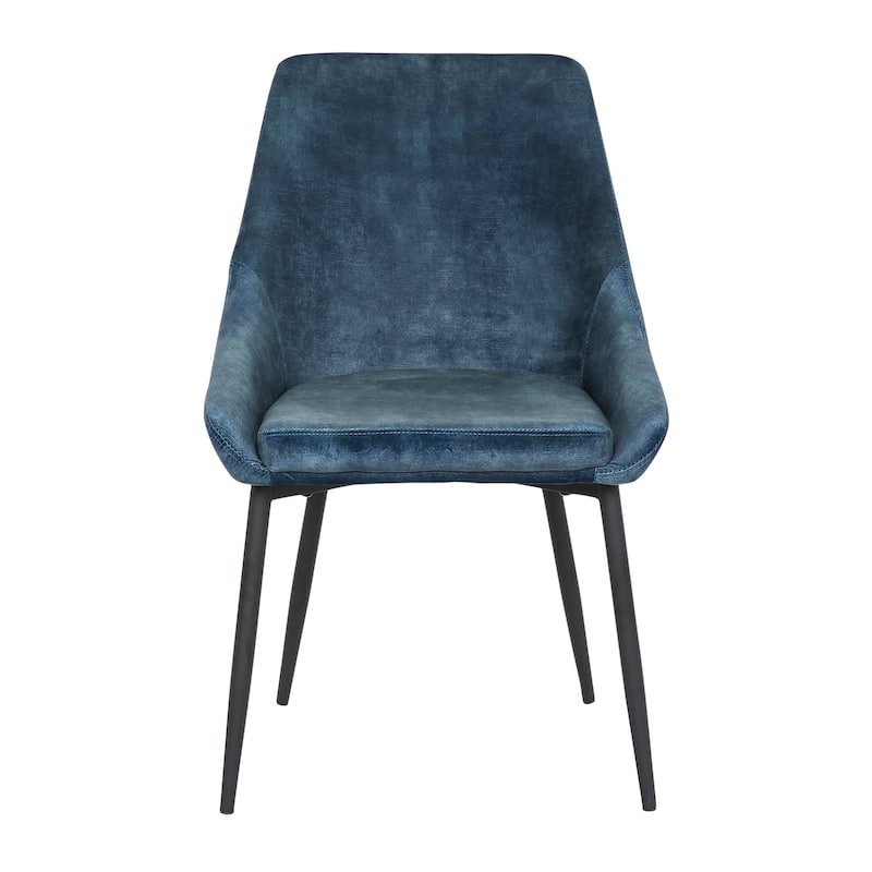 Silver Orchid Alba Upholstered Dining Chair with Black Metal Finish - Set of 2
