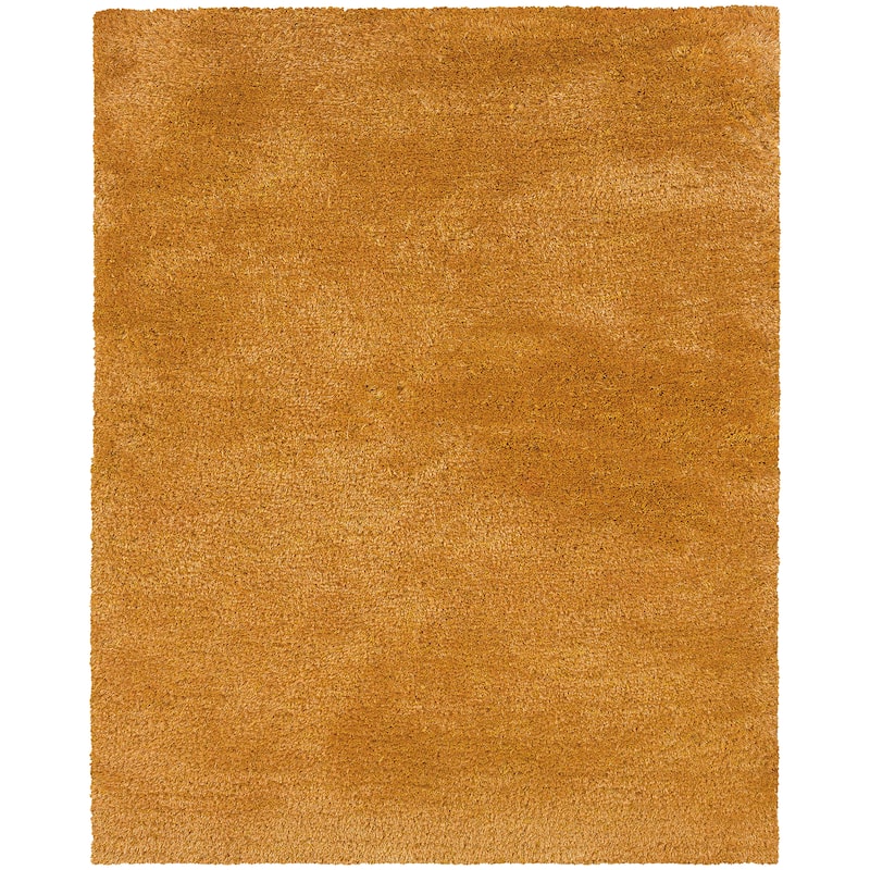 Style Haven Swann Indoor Plush Hand-made Shag Area Rug - 3'3" x 5'3" - Gold - Rectangle