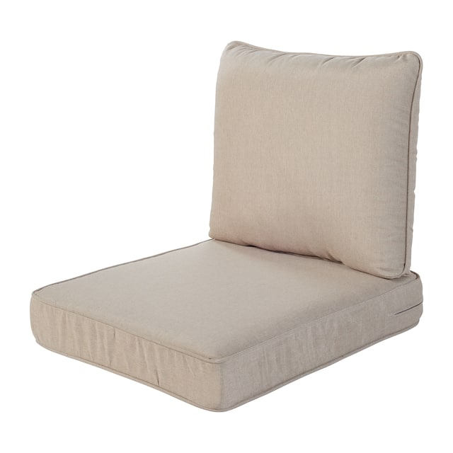 Haven Way Universal Outdoor Deep Seat Lounge Chair Cushion Set - 23x26 - Beige